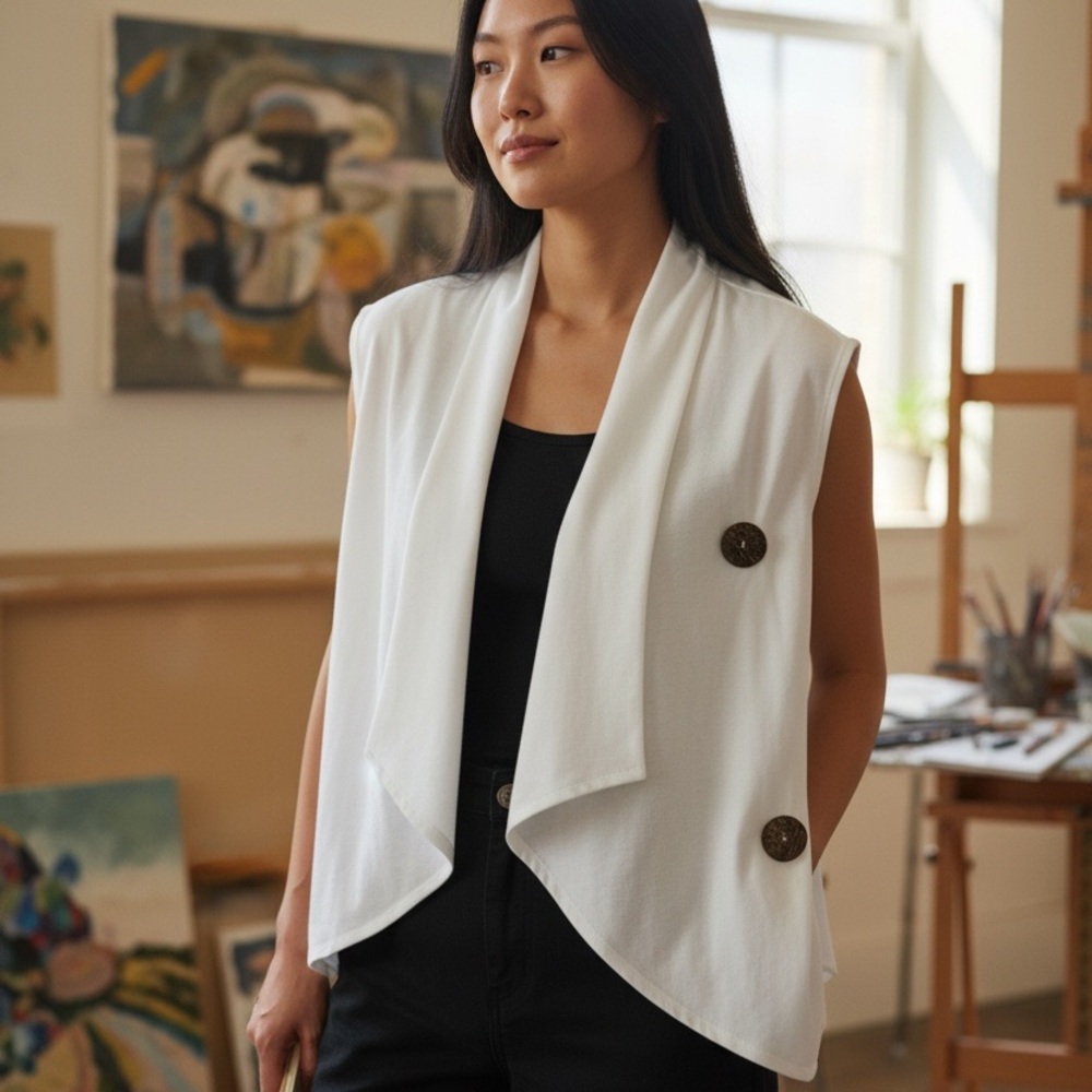Floryday White Women's Vest